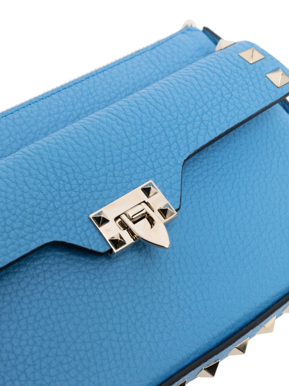 Valentino Garavani Rockstud-embellished textured-leather clutch bag