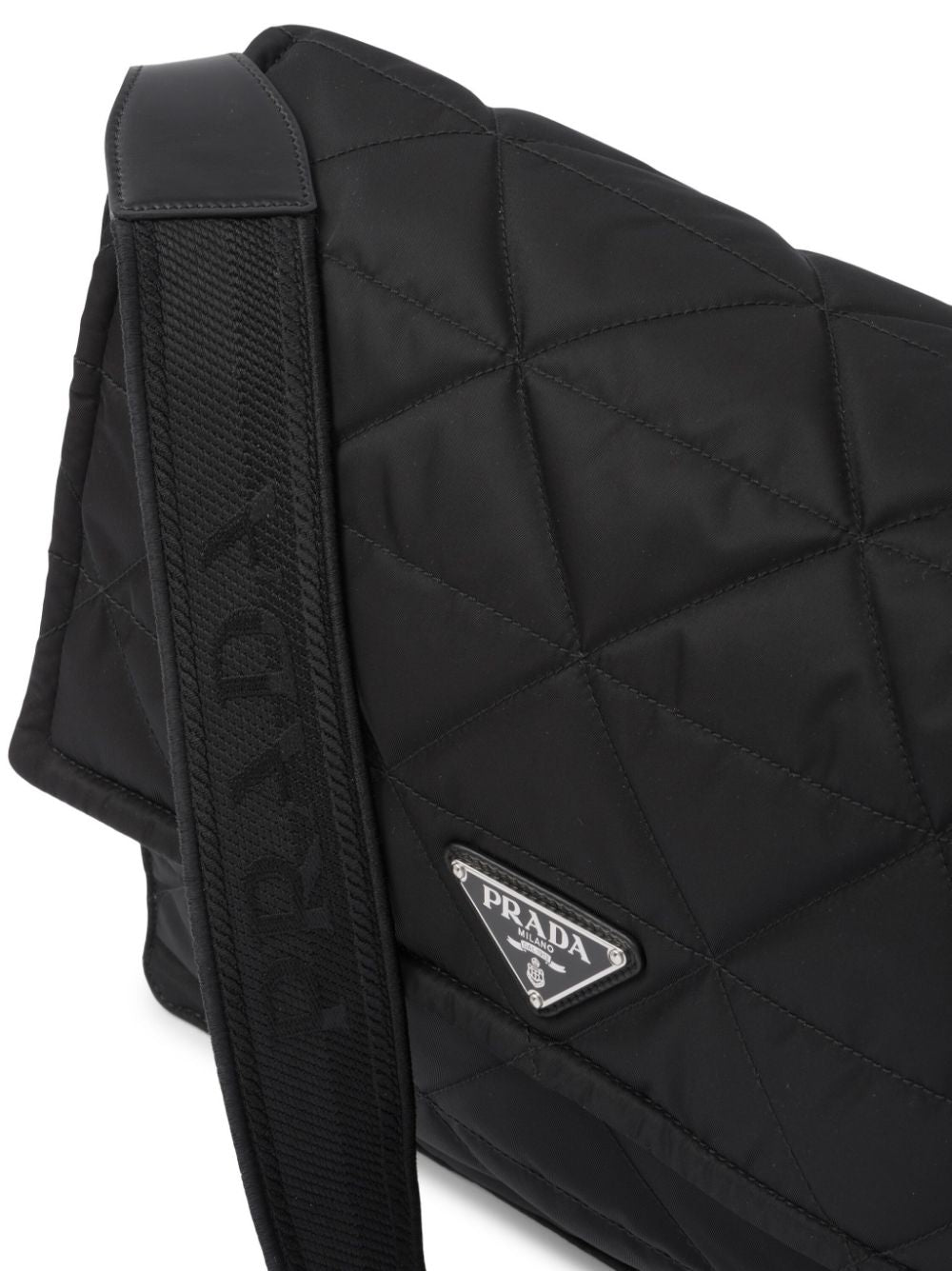 Pra*a re-nylon logo-plaque shoulder bag