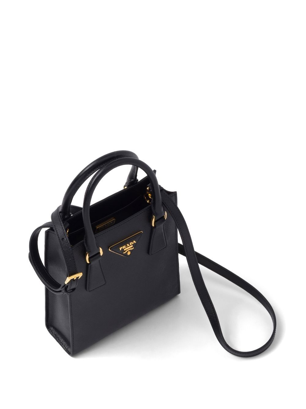 Pra*a triangle-logo saffiano-leather tot