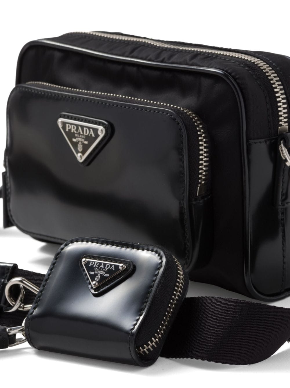 Pra*a bandolera triangle-logo messenger bag