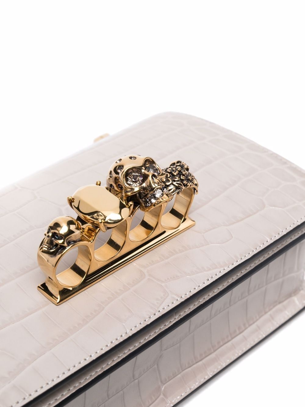 Alexander McQueen Jewelled crocodile-effect crossbody bag