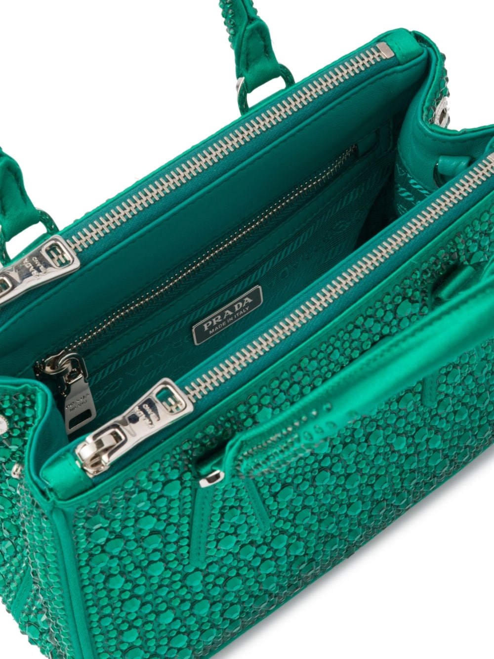 Pra*a galleria crystal-embellished satin mini bag