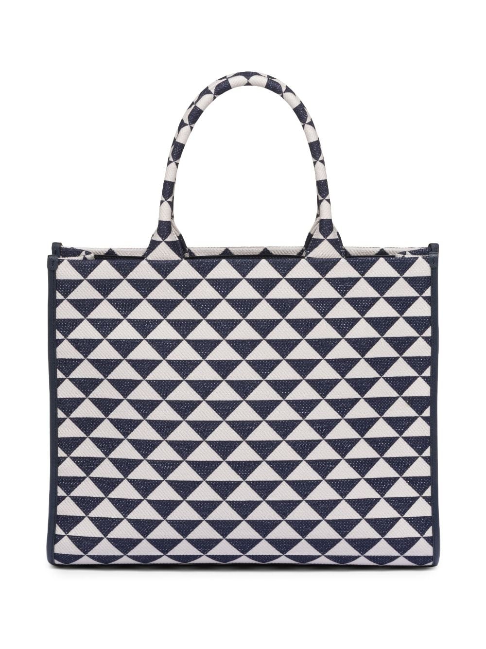 Pra*a large symbole embroidered tote bag