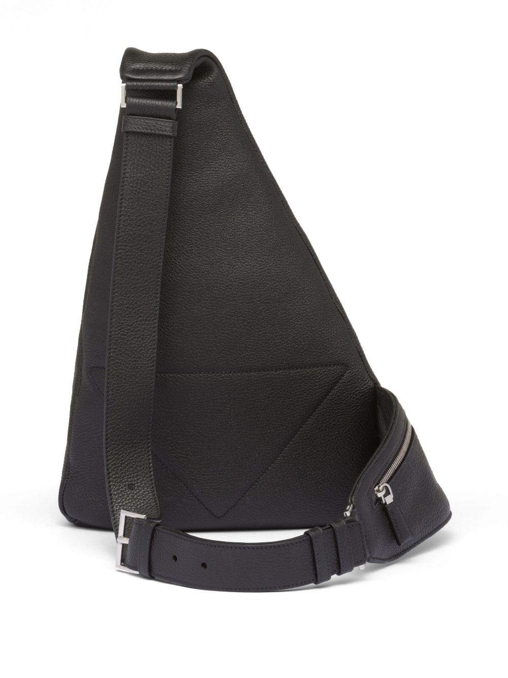 Pra*a logo-stamp leather backpack