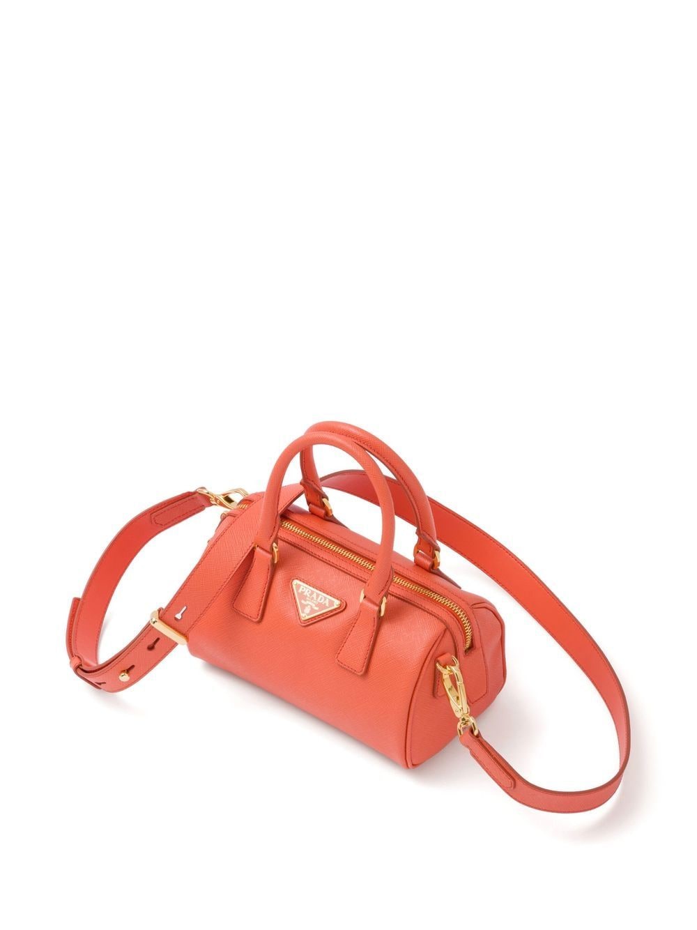 Pra*a triangle-plaque leather mini bag