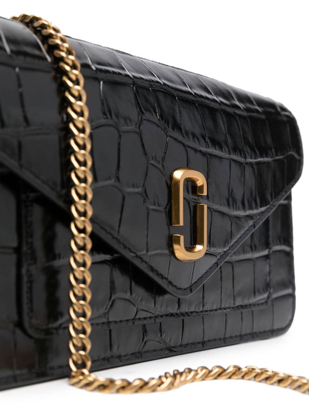 Marc Jacobs The Croc-Embossed Longshot chain wallet