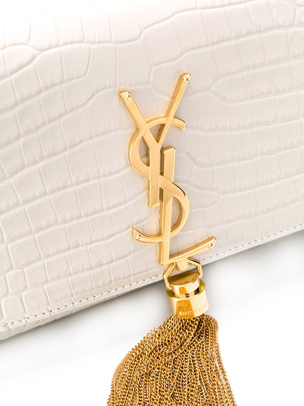 Saint Laurent Kate croc embossed shoulder bag