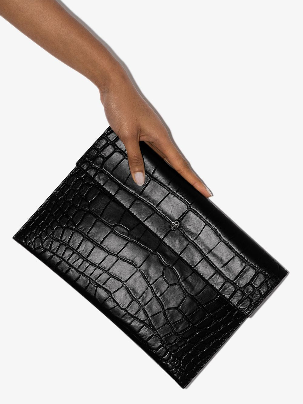 Alexander McQueen croc effect envelope clutch bag