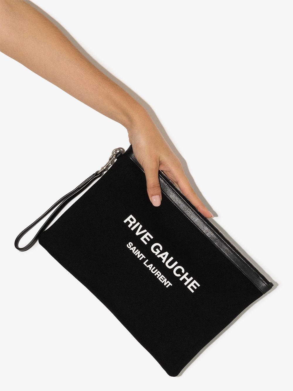 Saint Laurent logo print clutch
