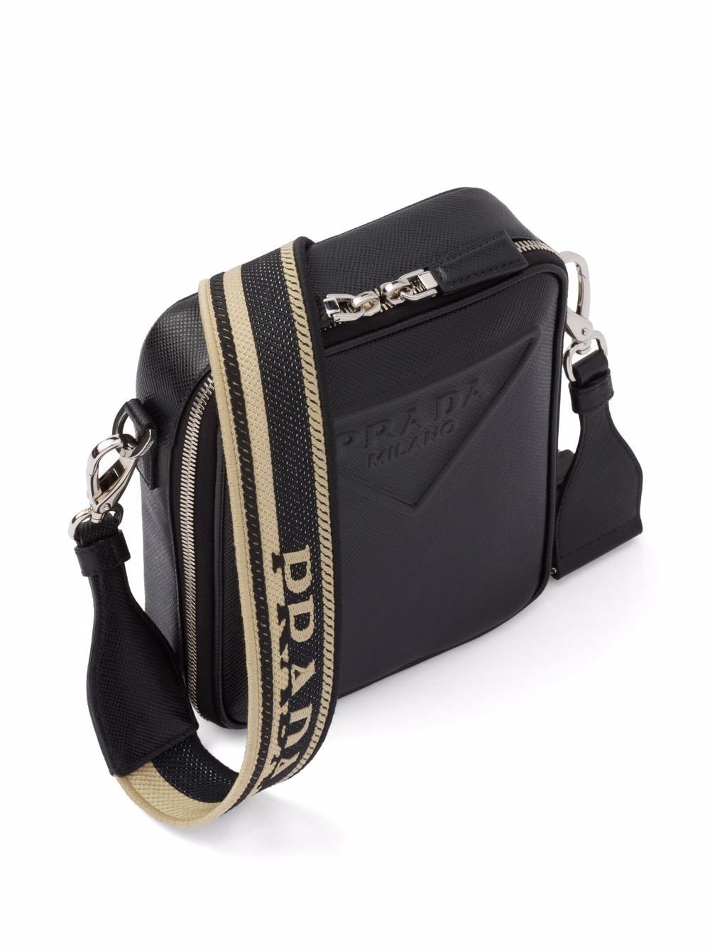 Pra*a logo-embossed saffiano leather bag