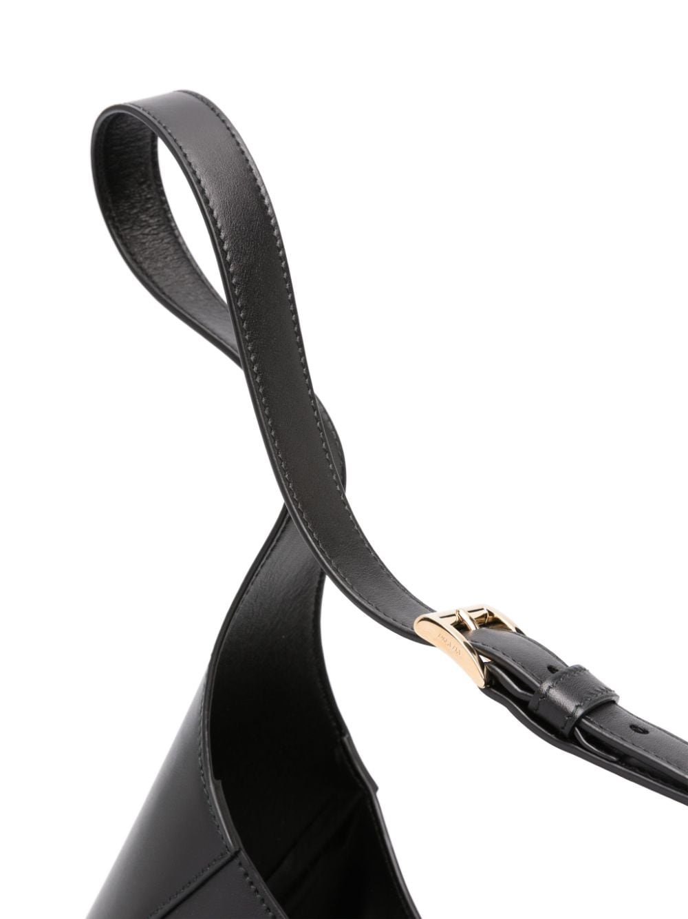 Pra*a symbol triangle-logo leather bag