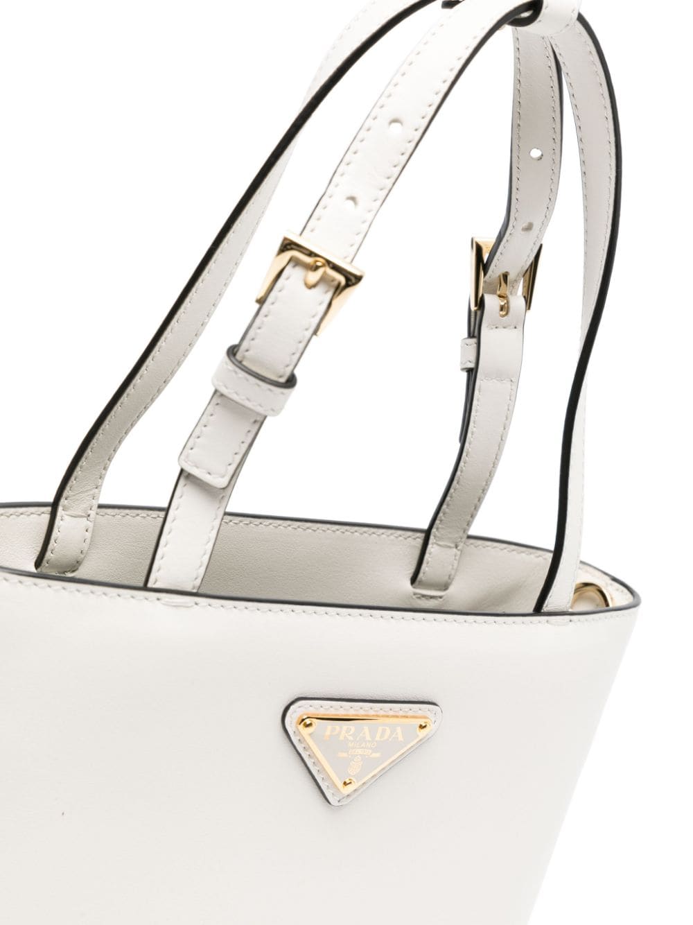 Pra*a triangle logo-appliqué tote bag