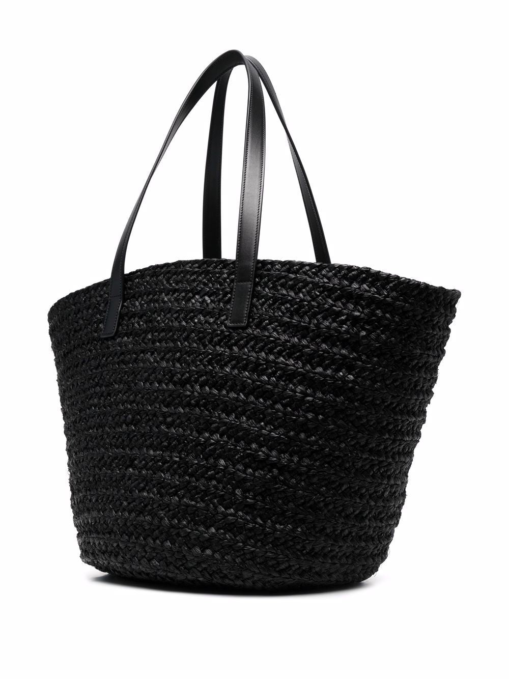 Saint Laurent interwoven straw tote bag