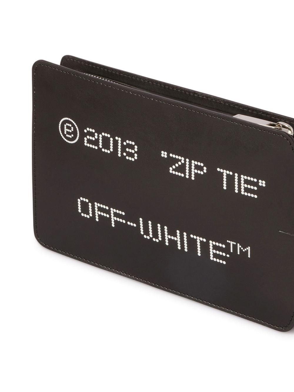 Off-White medium Zip Tie clutch bag