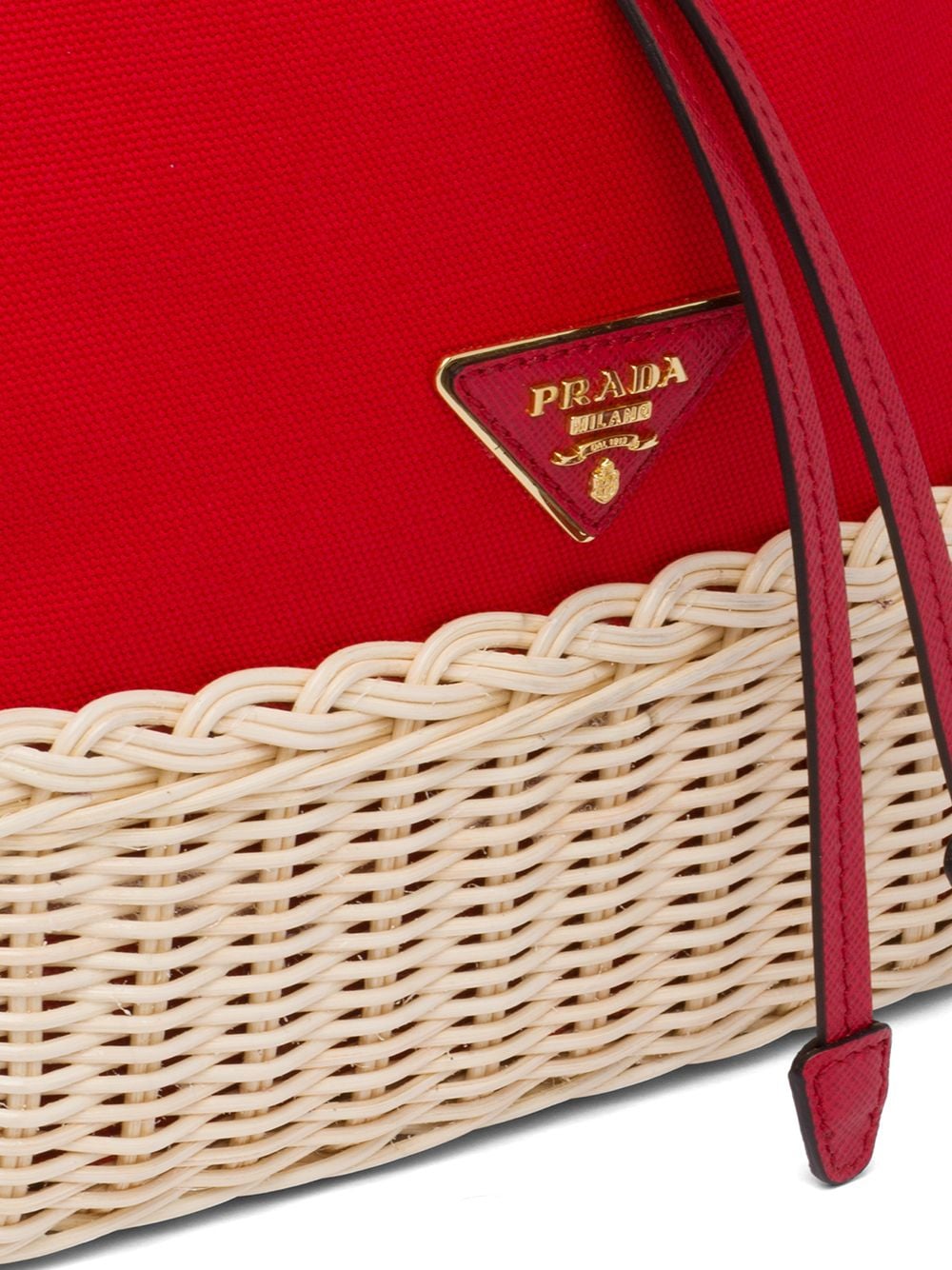 Pra*a wicker bucket bag