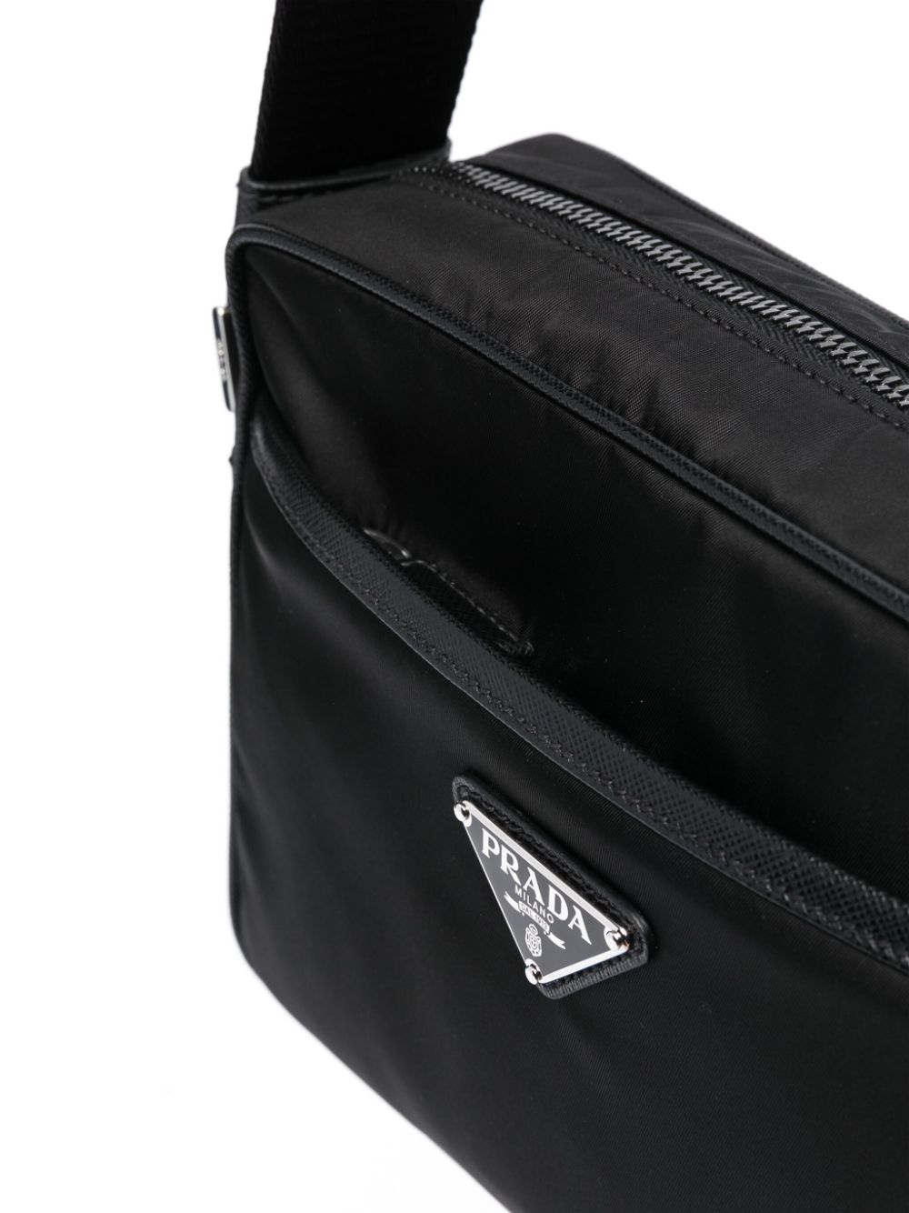 Pra*a logo-plaque messenger bag