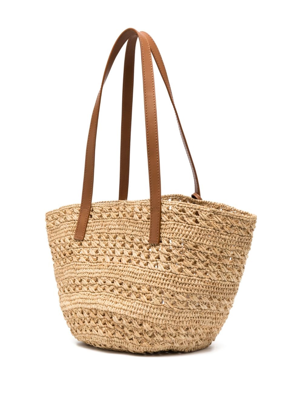 Saint Laurent crocheted raffia tote bag
