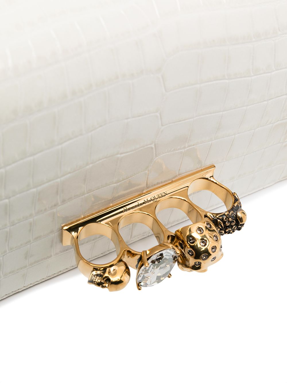 Alexander McQueen Jewelled embossed shoulder bag