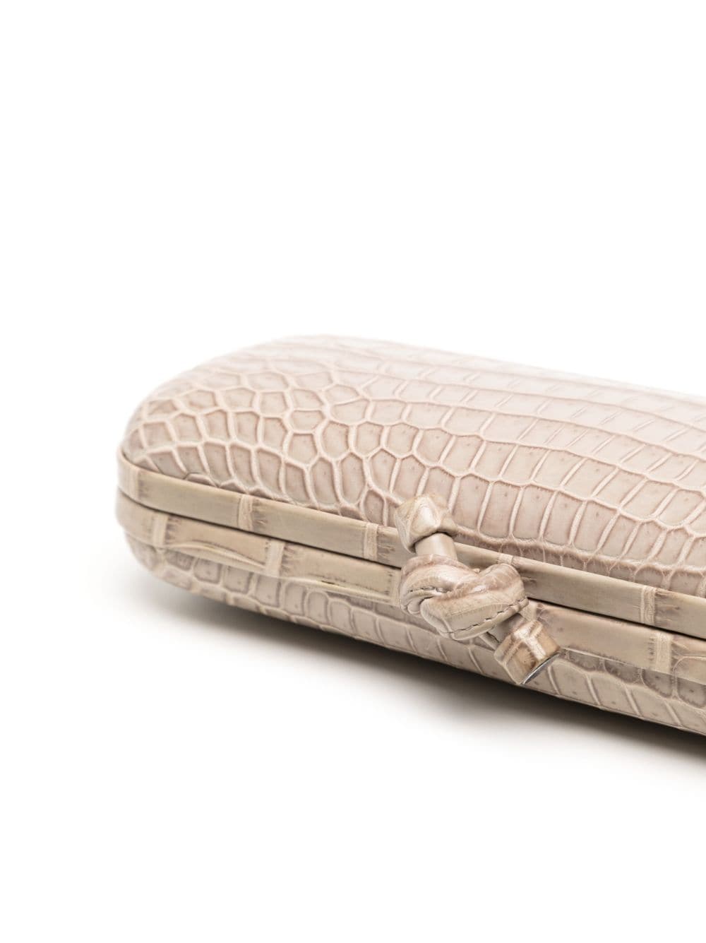Bo*te*ga ve*ne*ta   knot crocodile-embossed clutch bag