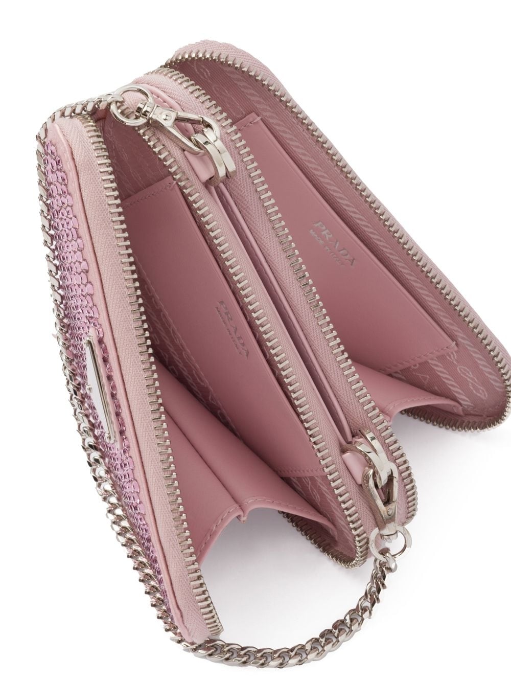 Pra*a mini triangle crystal-embellished crossbody bag