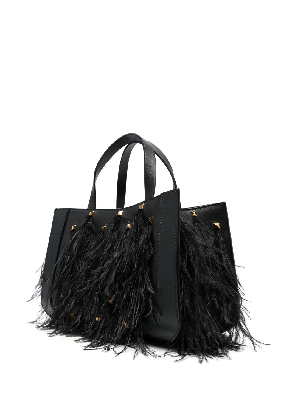 Valentino Garavani feather-embellished VLogo tote bag