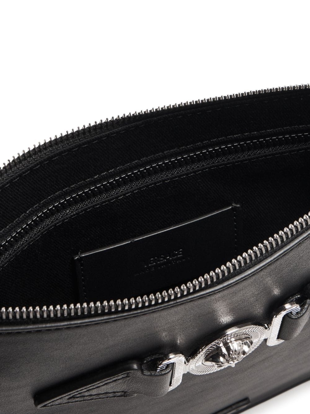 Versace Medusa-plaque leather clutch bag