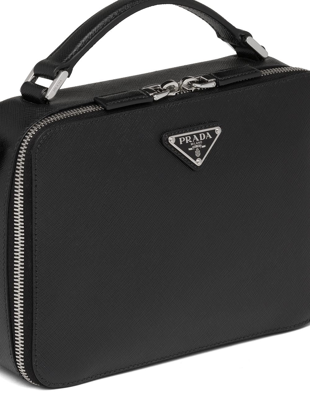 Pra*a brique saffiano leather bag