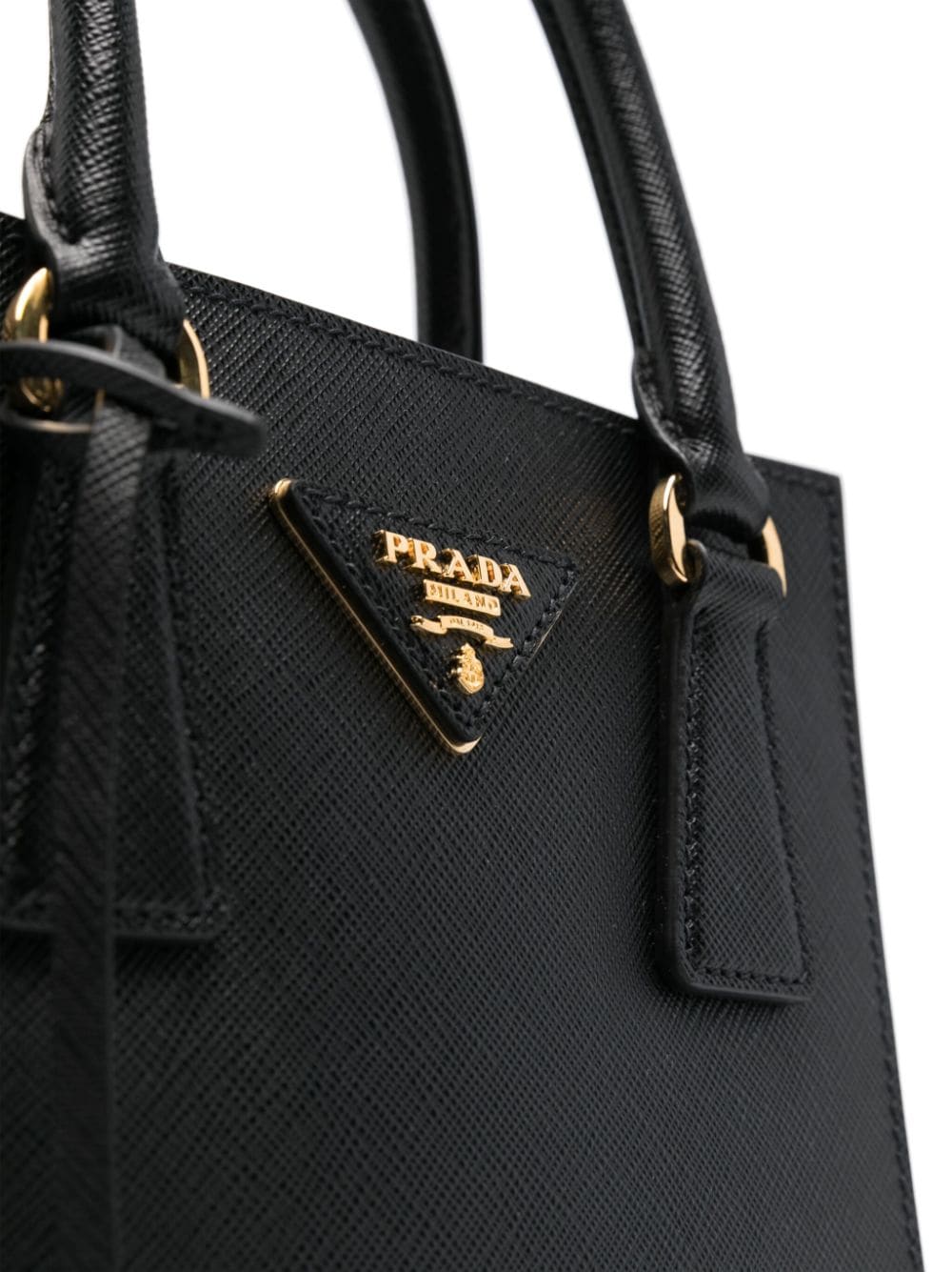 Pra*a saffiano triangle-plaque tote bag