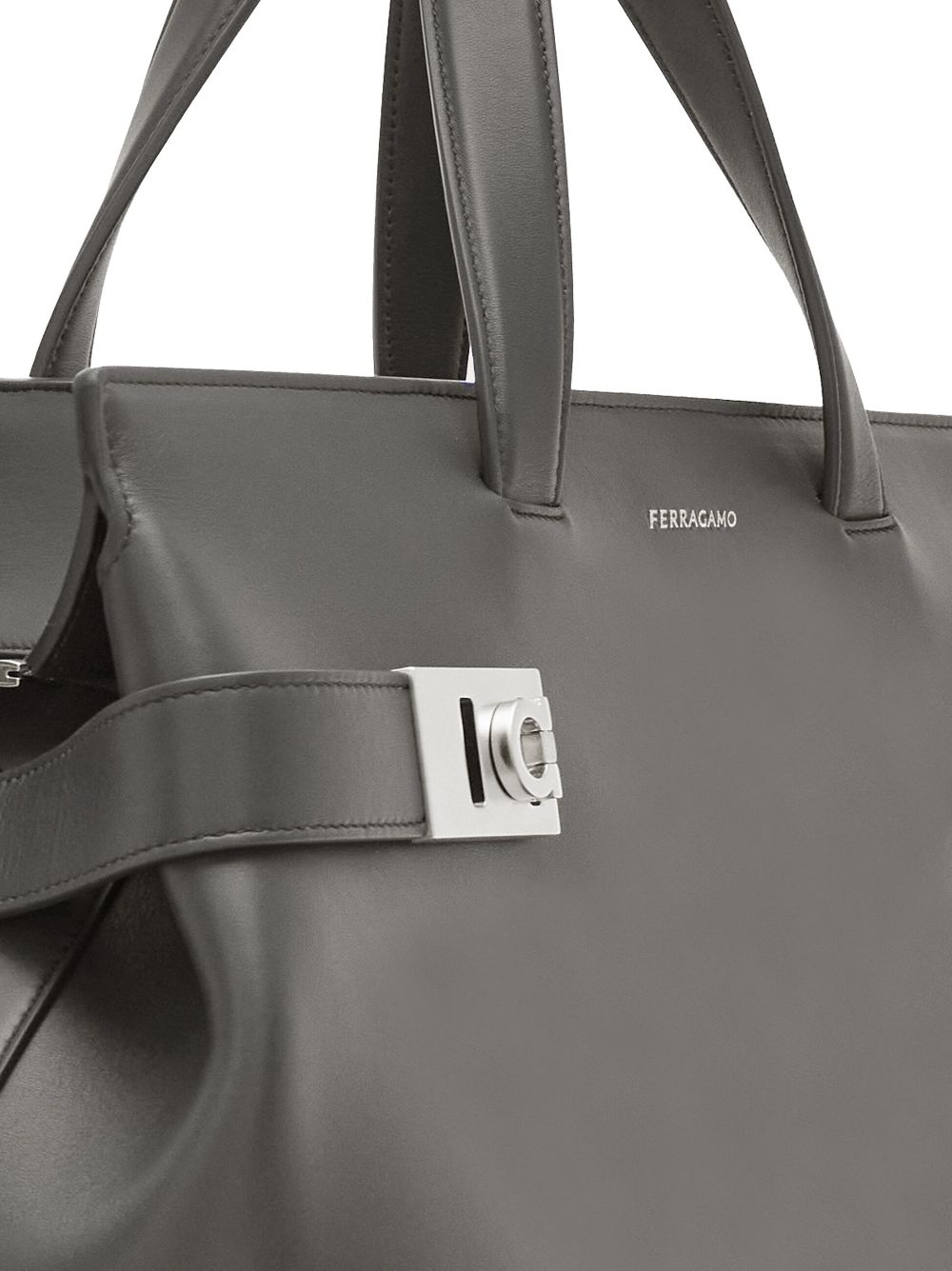 Ferragamo Gancini-buckle leather tote bag