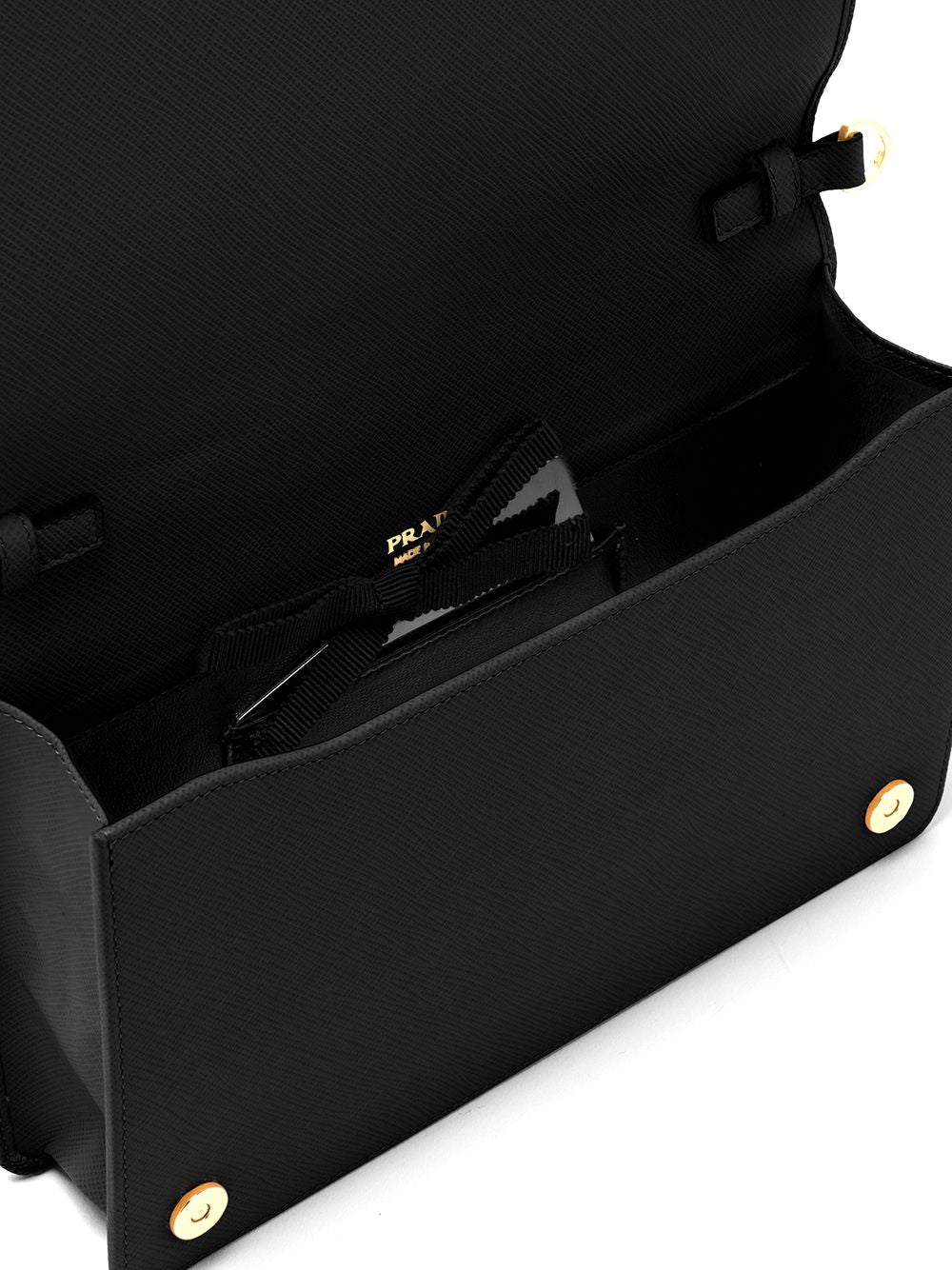 Pra*a logo-lettering saffiano leather shoulder bag