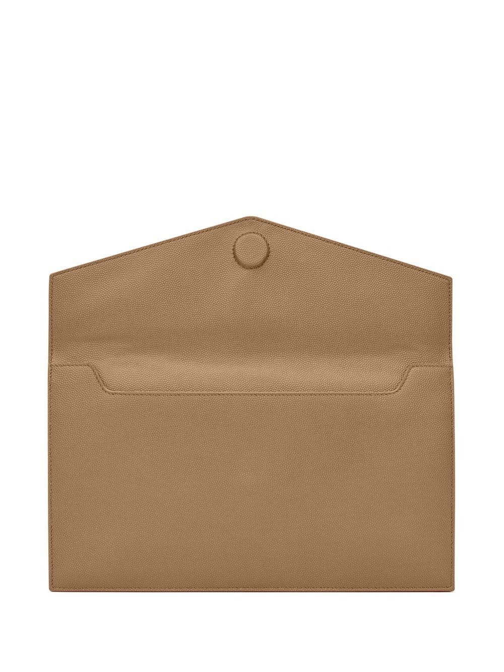 Saint Laurent logo-lettering leather clutch bag