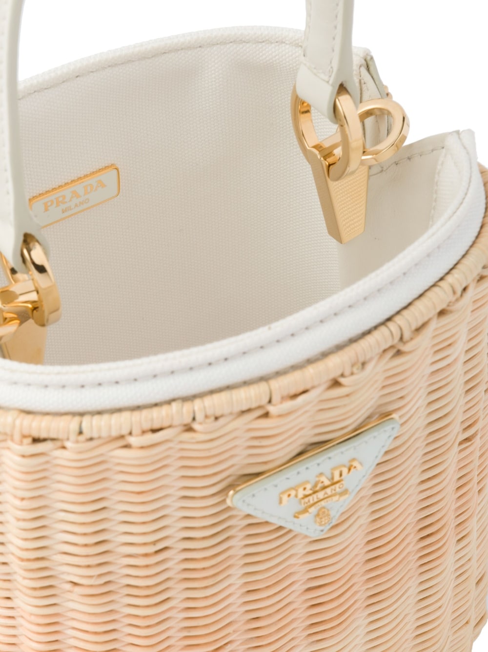 Pra*a panier wicker and canvas bag