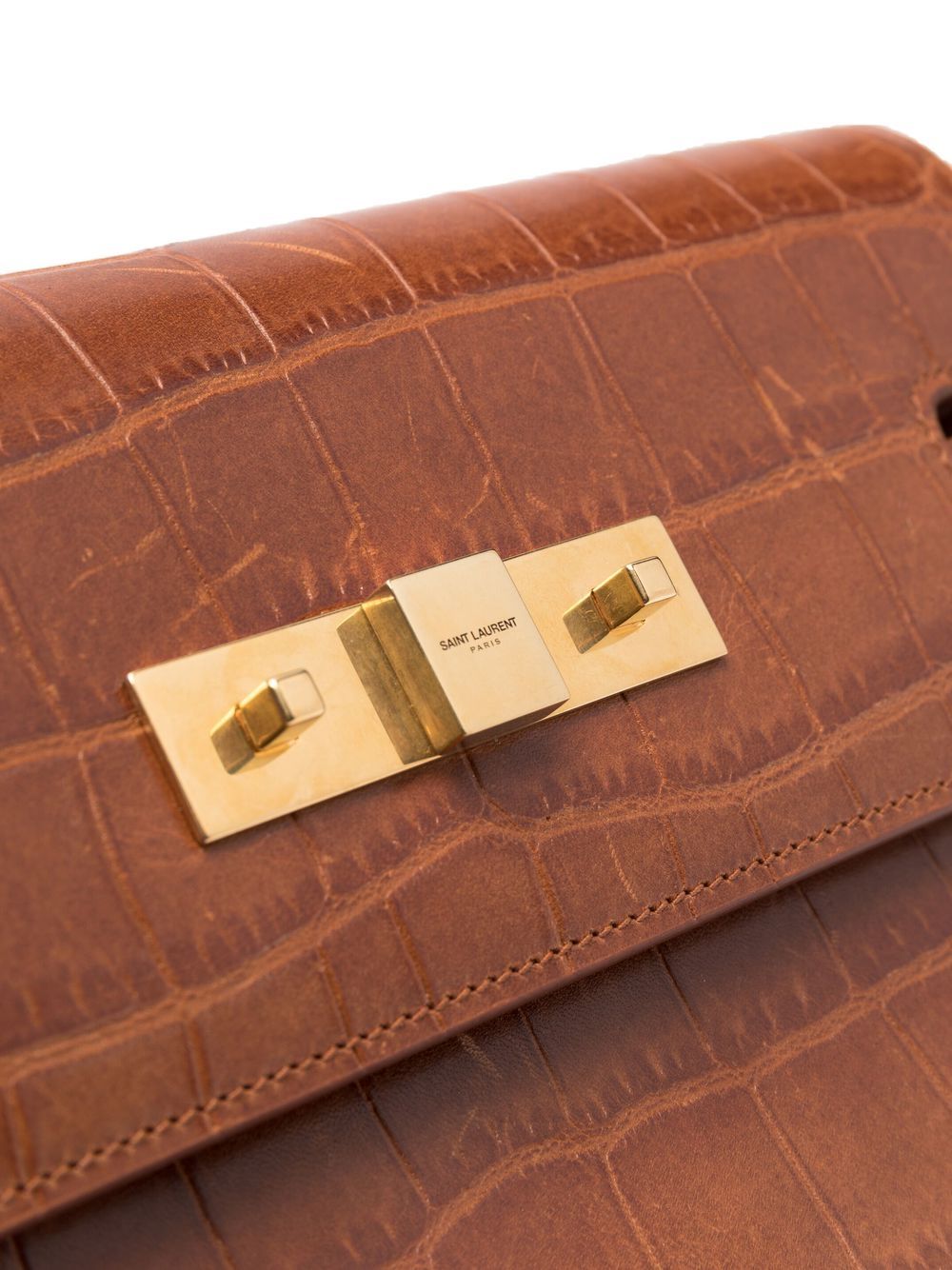 Saint Laurent Manhattan croc-effect shoulder bag