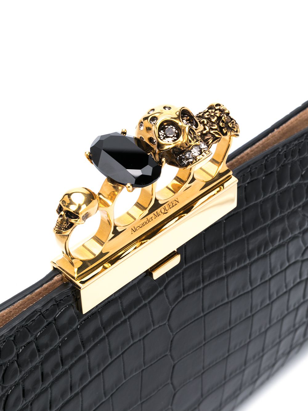 Alexander McQueen Four Ring embossed clutch bag