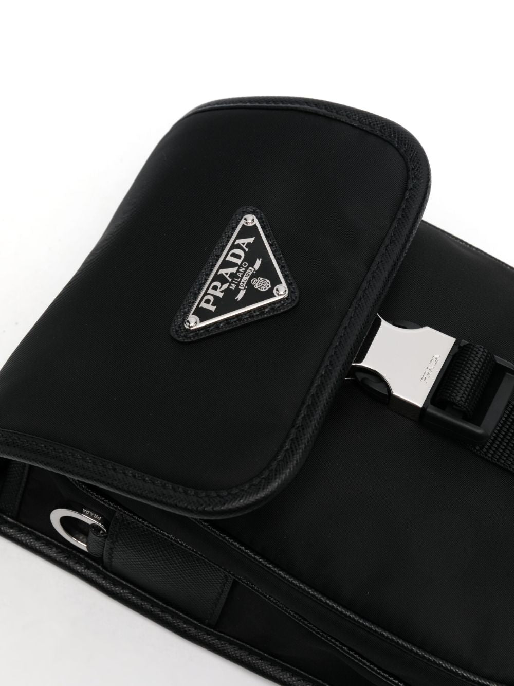 Pra*a re-nylon logo-plaque messenger bag