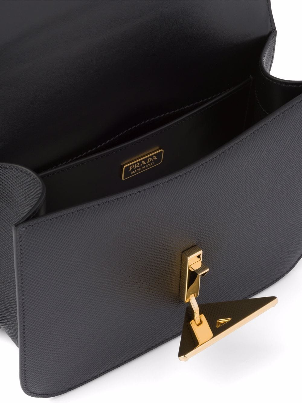 Pra*a triangle logo-plaque crossbody bag