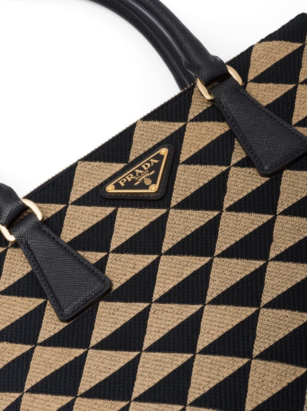 Pra*a small symbole embroidered tote bag