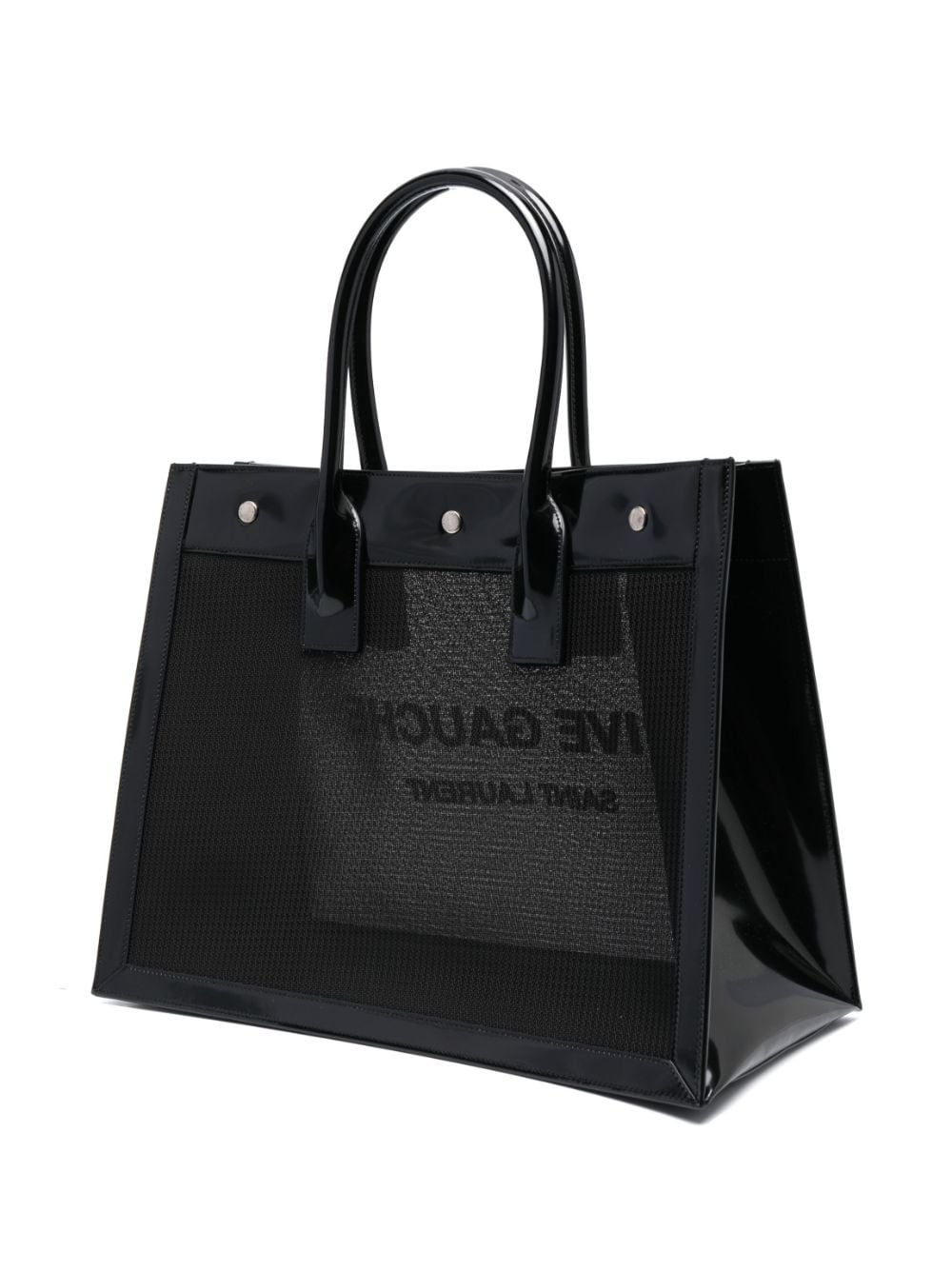 Saint Laurent Rive Gauche patent-finish tote bag