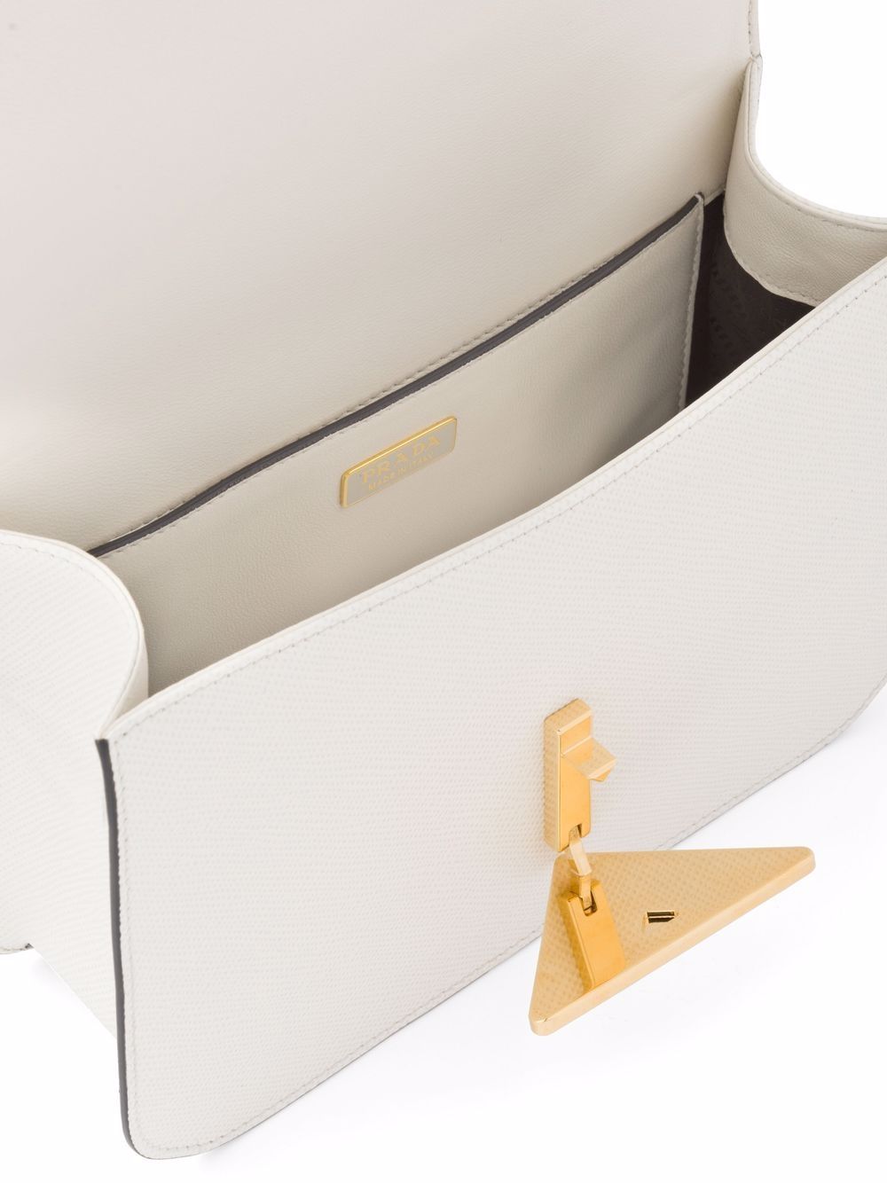 Pra*a triangle logo-plaque crossbody bag