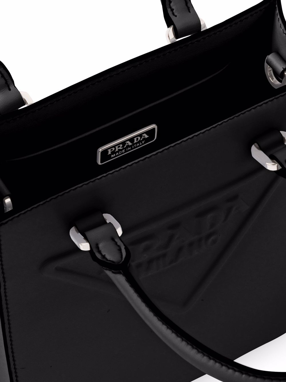 Pra*a logo-embossed tote bag