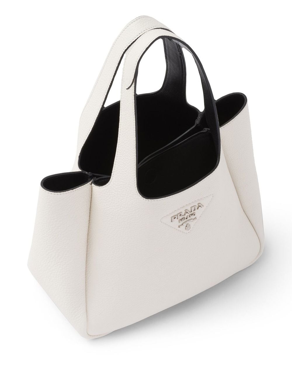 Pra*a pebbled logo-plaque tote bag