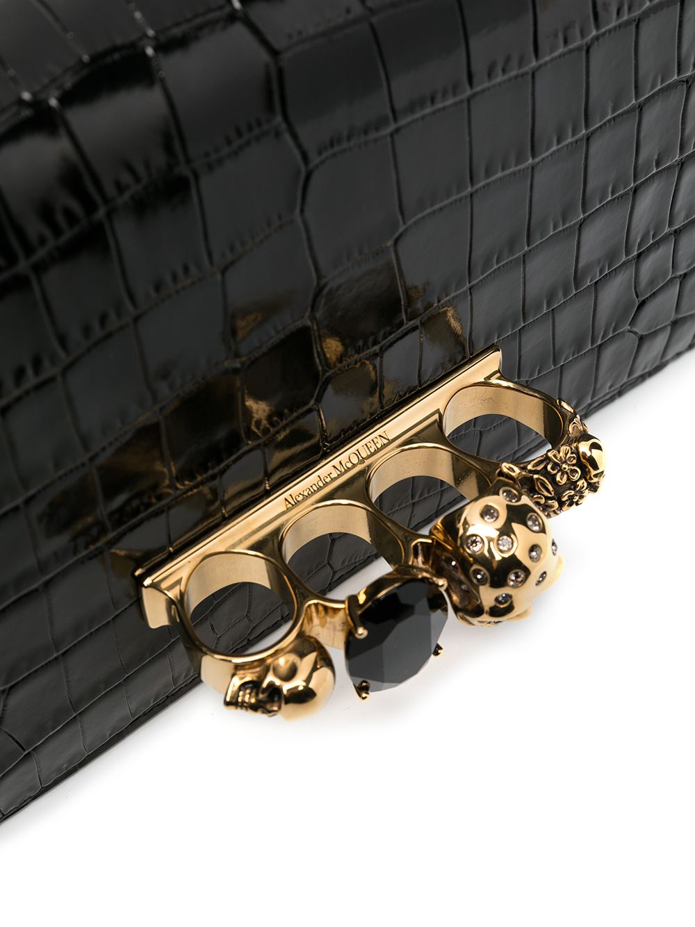 Alexander McQueen embossed knuckleduster shoulder bag