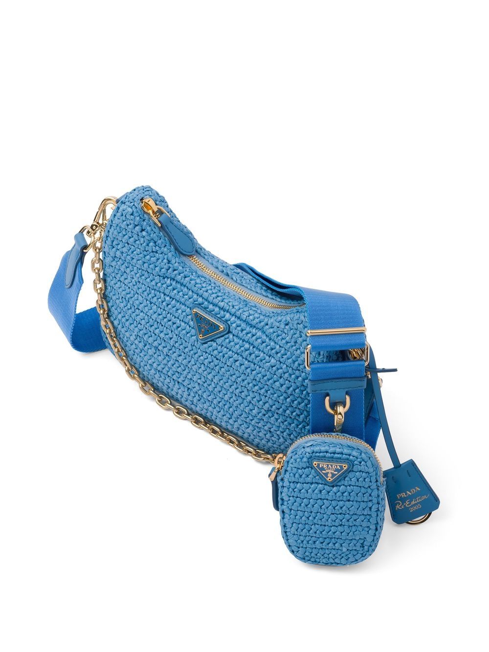 Pra*a re-edition 2005 crochet-knit shoulder bag