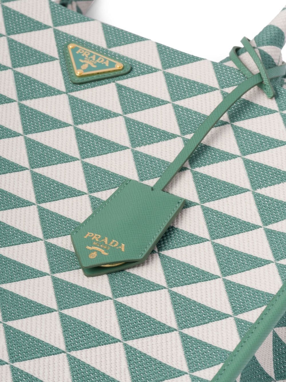 Pra*a large symbole embroidered tote bag