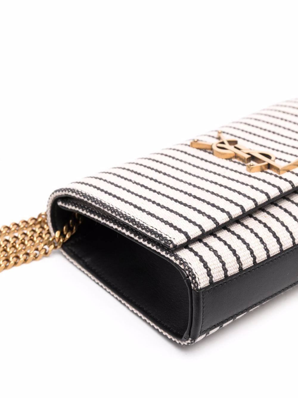 Saint Laurent Kate striped canvas shoulder bag