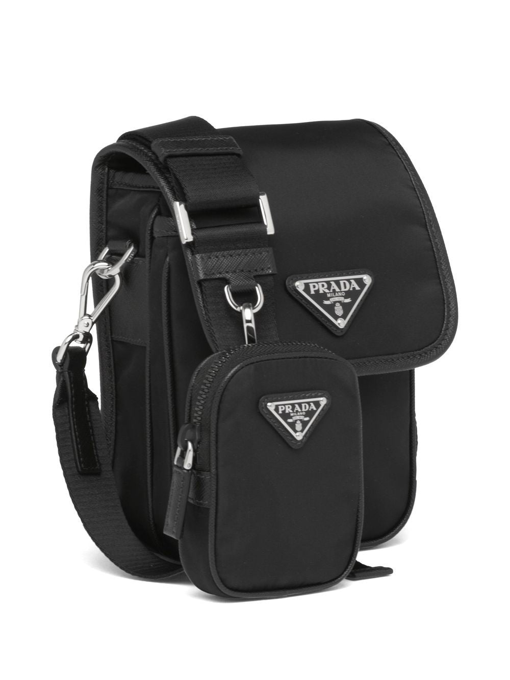 Pra*a saffiano triangle-logo re-nylon shoulder bag