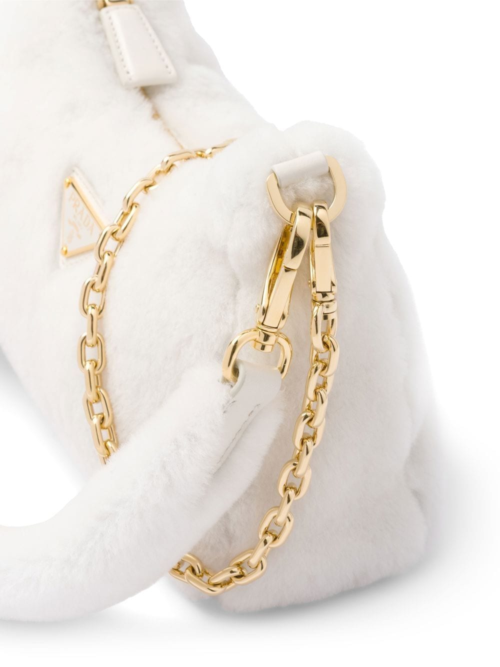 Pra*a re-edition shearling mini bag