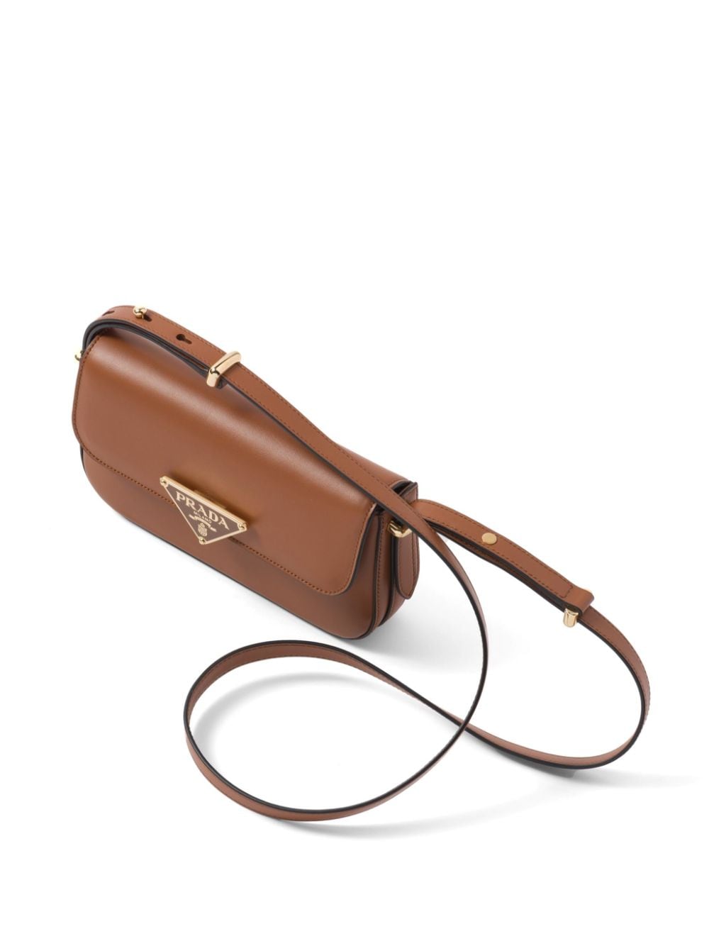 Pra*a logo-plaque leather crossbody bag