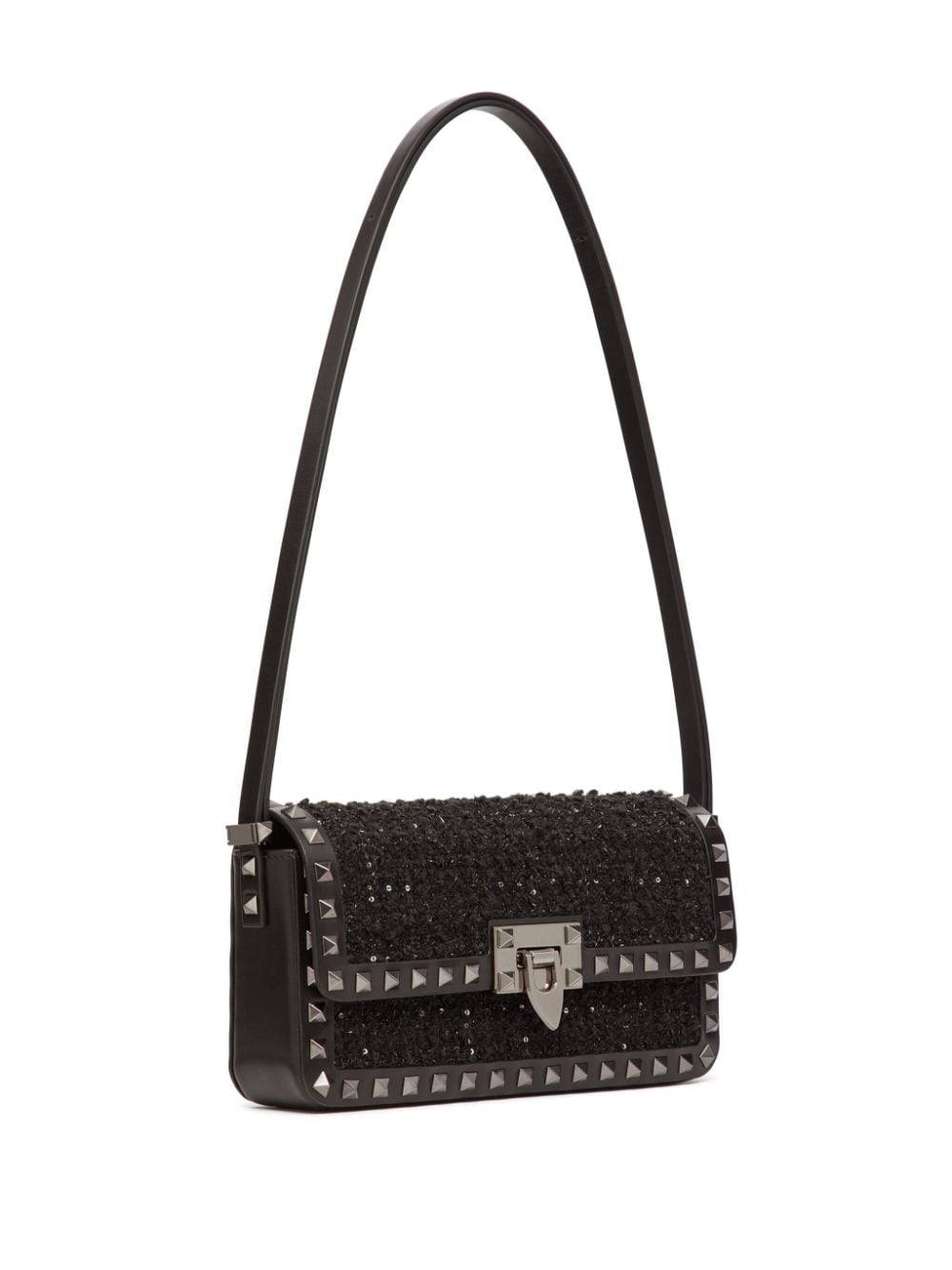 Valentino Garavani Rockstud23 E/W tweed shoulder bag
