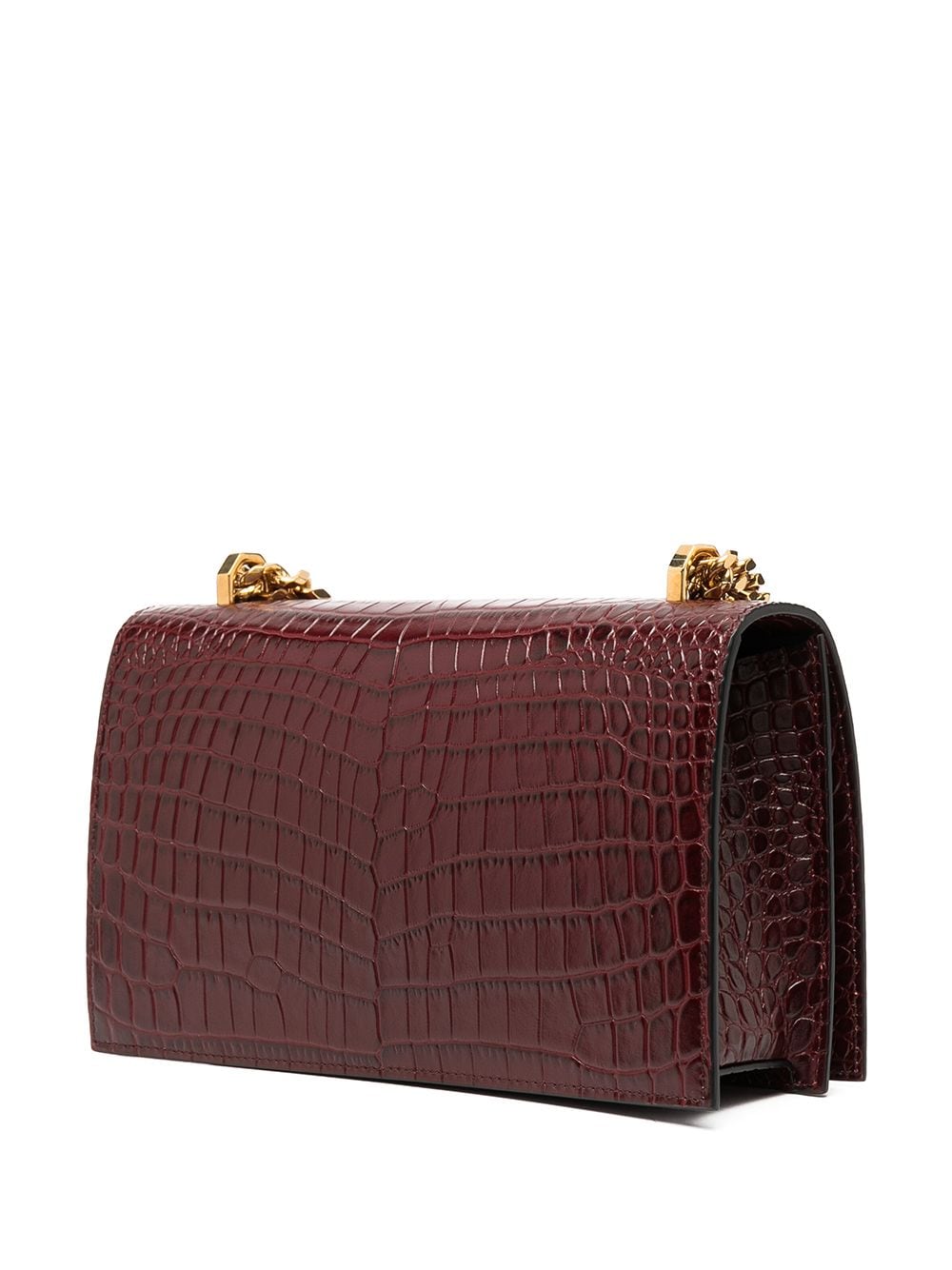 Alexander McQueen Jewelled crocodile-effect satchel